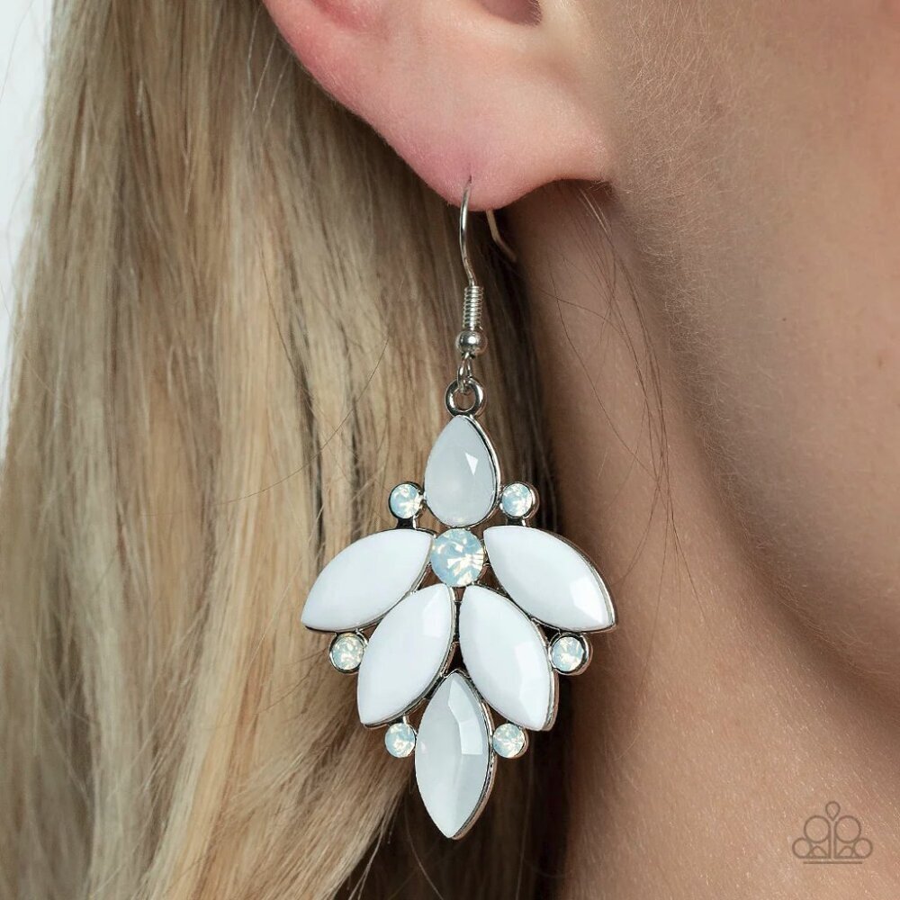 Paparazzi Jewelry Accessories - Fantasy Flair - White Earrings - Vintage